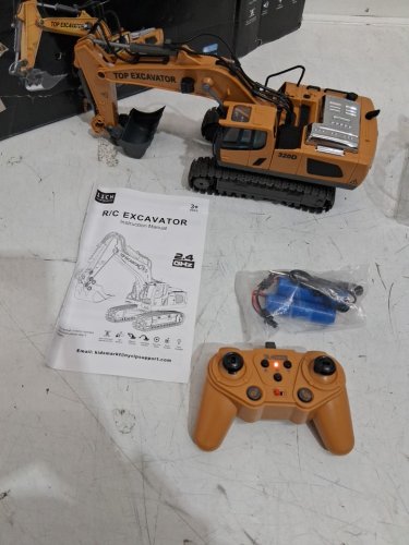 2PC kids 11 Channel RC Excavator Construction Vehicle Toy with Sound/ Light and wireless remote - 2.4GHz- yellow image 3