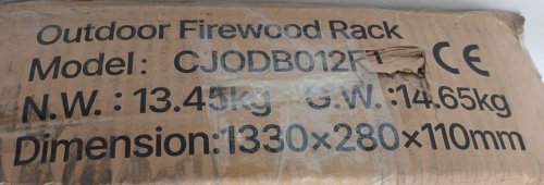 Firewood Rack with Waterproof Cover - 12FT x 4FT x 14" - 660lbs Cap - black (model:CJODB012FT) image 6
