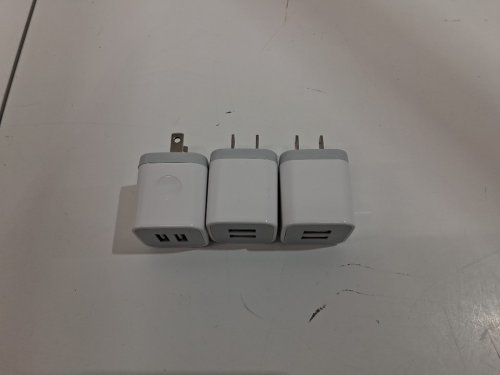 3PK LUOATIP USB Wall Charger - 5V/2.1A Dual Port USB Cube Power Adapter (model: hc45) image 2