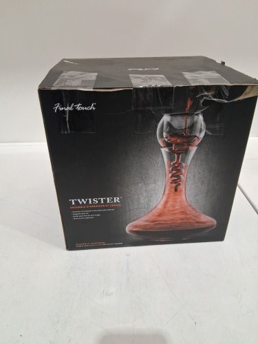 3pc final touch twister red wine aerator and decanter set - clear (model: wda919) image 2