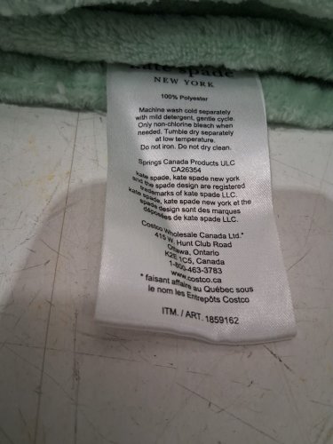 kate spade plush throw blanket - 60" x 70" - mint green (model: 1859162) image 3