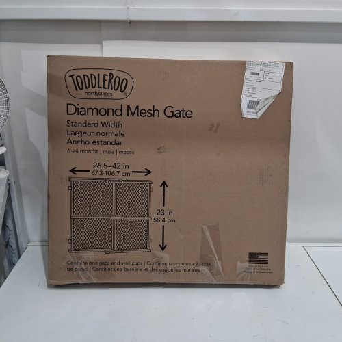 toddleroo by North States Diamond Mesh safety Gate - 26.5" - 42" x 23" - wood (model: 4600) image 2