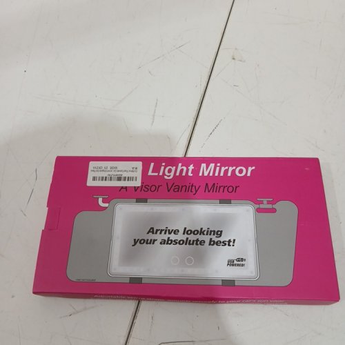 car sun visor mirror with straps - 5" x 10" - black image 2