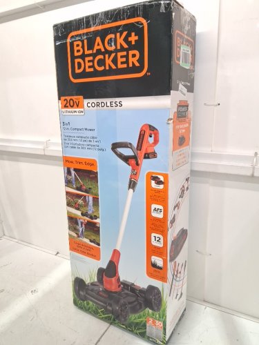 BLACK + DECKER LITHIUM CORDLESS 3-IN-1 TRIMMER/EDGER AND MOWER, WITH 20V BATTERY AND LITHIUM 2 AMP CHARGER - (MODEL:MTC220) image 2