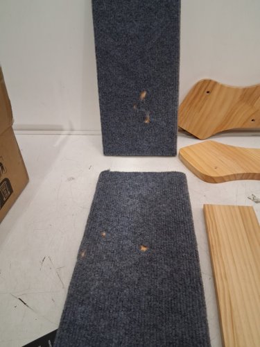 wooden 3-step non-slip pet stairs - 14" x 22" x 16" - natural / blue (model: zd-25dog01) image 4