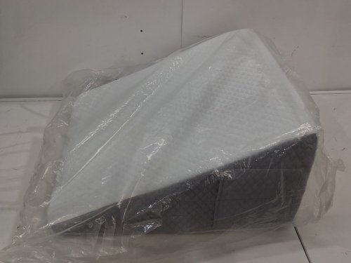 sleepnitez multi position bed wedge memory foam top triangle incline wedge pillow with pockets - 12"H - white (model: SLN12S) image 2
