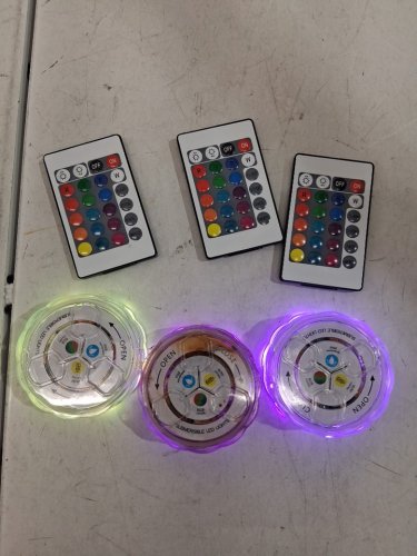 4PK Submersible magnetic Waterproof Led Lights for Pool with REMOTE - 16 RGB colors - WHITE/CLEAR image 2