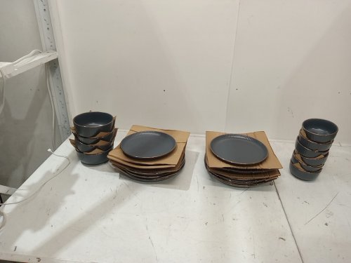 24pc Safdie Cara Dinnerware Set - dark grey (model: 1800142) image 3