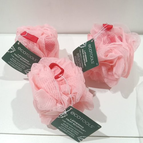 3 ECOTOOLS lathering fruit ecopouf for gentle cleansing - watermelon image 2