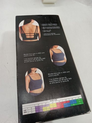 2pk women's aurum square neck moisture wicking performance sport bra - small - blue grey (style: 1991311) image 3