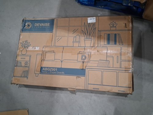 DEVAISE Small L Shaped Gaming Desk with Power Outlets  - 43" - BLACK (MODEL: ABGZ001) image 2