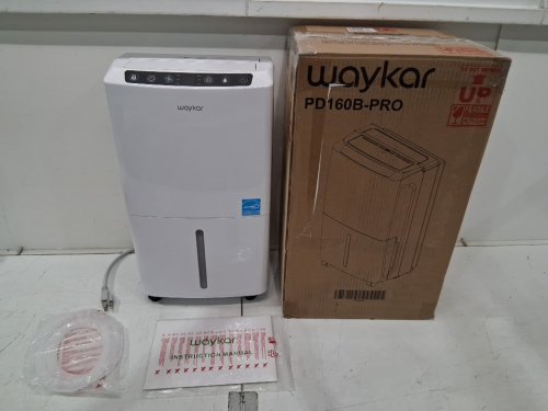 Waykar Dehumidifier with Auto or Manual Drainage - 0.6gal Water Tank Capacity - covers 2000 sq.ft - white (model: pd160b-pro) image 2