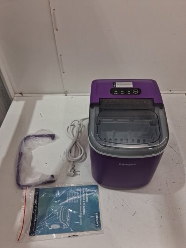 EUHOMY Countertop Ice Maker Machine with Handle, Basket and Scoop - MAKES 26LBS Per Day - purple (MODEL: IM-06e) image 3