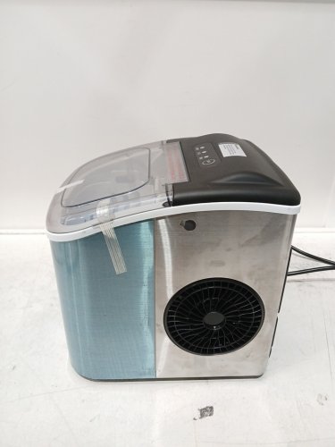 EUHOMY COUNTERTOP ICE MAKER MACHINE WITH HANDLE, BASKET AND SCOOP - MAKES 26LBS PER DAY - STAINLESS STEEL - (MODEL: IM001-BSI-CAEH / IM-06S) image 9
