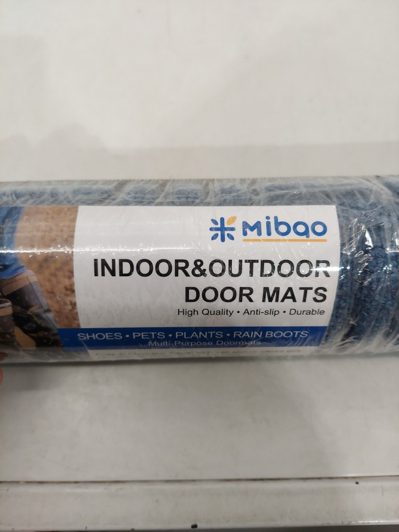 Mibao Indoor & Outdoor Front Door Mat - 35.5" x 24" - Blue Crosshatch (model: CA-MBCR013MBU) image 3