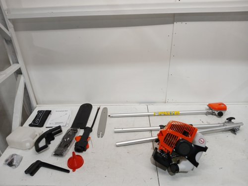 gas powered 48cc pole saws with 2-stroke gas for tree trimming with 11.5" cutting bar & height reachable to 16ft - black/orange (model:atcl-hygxbi048o) image 5