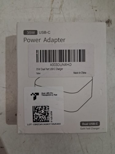 DUAL PORT USB-C WALL CHARGER BLOCK - 35W - WHITE image 3