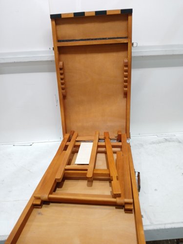 pawaboo adjustable foldable pet ramp with safety rails - 19" - 57" - 50lbs max - walnut/brown/grey (model : 	AESRDF) image 6