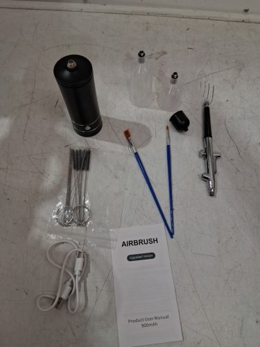 Air Brush paint Kit with Compressor - Rechargeable Portable High Pressure - 900mah - BLACK image 3