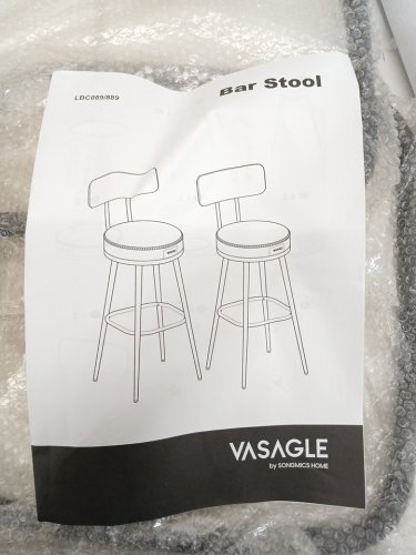2PK VASAGLE EKHO COLLECTION FAUX LEATHER BAR CHAIR STOOLS - 39" - 260LBS CAP - BROWN (MODEL: LBC889K01V2) image 5