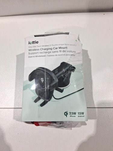 Iottie 2-in-1 Easy One Touch Wireless Dash and Windshield Phone Charging Car Mount - 15W for Android / 7.5W For Iphone - Black (MODEL: HLCRIO142) image 2