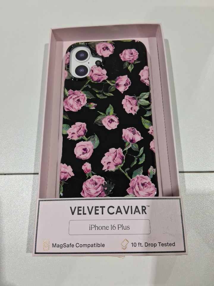 VELVET CAVIAR phone case compatible with magsafe - iphone 16 plus - black Floral image 2