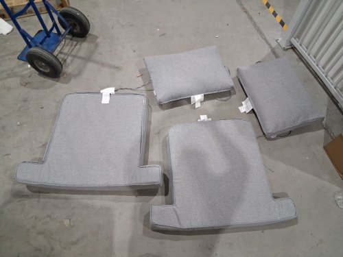 4pc ovios patio chair cushions and pillows set - grey image 3