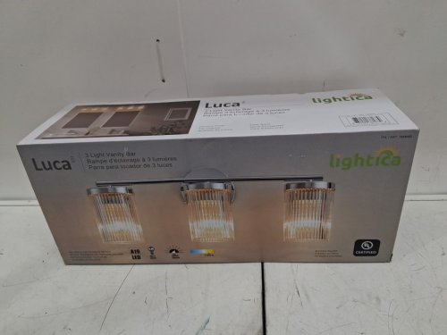 LIGHTICA LUCA 3-LIGHT VANITY BAR LIGHT FIXTURE - 21" × 5" × 8" - 750LM - CHROME (MODEL: R43343-W3 / 1859462) image 2