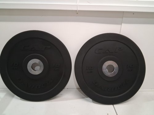 2pK cap rubber bumper barbell plates- 10lbs/each - black (model: OPR2PIS-20) image 2