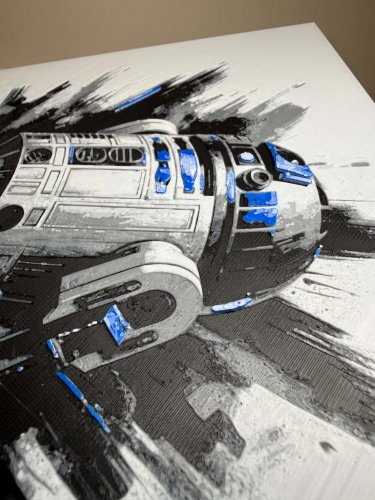 8"x8" 3D Printed- R2D2 - Star Wars - Textured Photo image 3