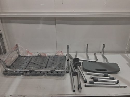 MEDLINE GUARDIAN TRANSFER BENCH WITH BACK & MICROBAN ANTIMICROBIAL TREATMENT - GREY (MODEL: G3-100KBX1) image 2