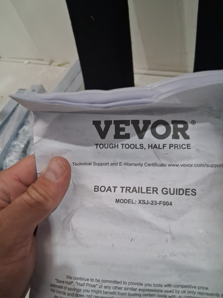 Carpet-padded Boards steel mount Boat Trailer Guides - 45" - white (model: XSJ23-F004) image 6