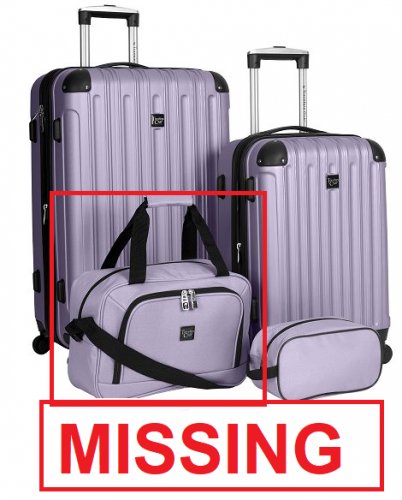 3PC TRAVELERS CLUB MIDTOWN SPINNER LUGGAGE SET WITH CARRY-ON- 20" SPINNER, BOARDING TOTE AND TOILETRY BAG - LILAC (MODEL:T-55504-520) image 2