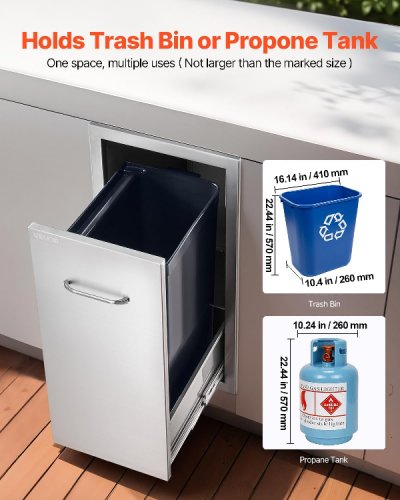indoor/outdoor multi-purpose pull-out storage drawer - stainless steel (model: km-ctg-2302-sku9) image 2