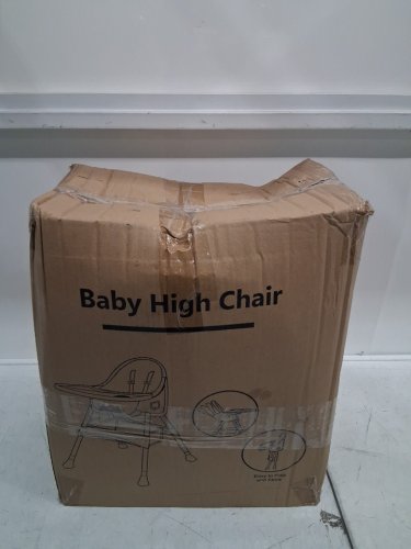 ricuton komcot 6-in-1 baby highchair convertible booster seat with 5-point harness - Gray/white/wood (model: etcy-01) image 4