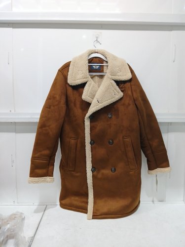 MENS dockers Faux Shearling Midlength Overcoat - medium - brown (style: dm2js226) image 3