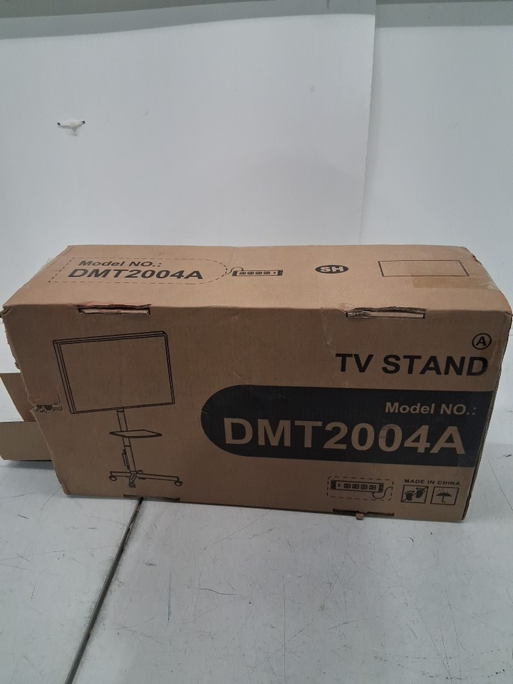 rfiver mobile rolling tv stand cart with adjustable shelf and tilt - for 23"-60" tvs/88lbs max - black (model: dmt2004a) image 2