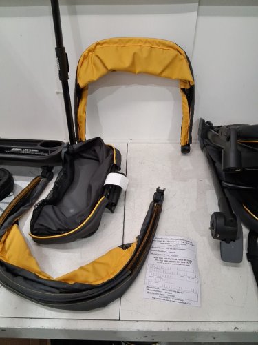Evenflo pivot xplore adventurer all-terrain double stroller wagon with push or pull handle - grey/yellow - (model: 19162343) image 4