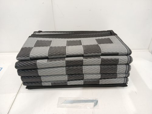 garvee Waterproof outdoor rug - 9FT x 12FT - Black/Grey image 3