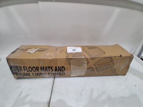 6PC FH Group UNIVERSAL Trimmable All Weather PREMIUM FLOOR MATS AND TRUNK LINER - BLACK/BEIGE (MODEL: F11311BEIGE-F16401BLACK-AVC) image 3