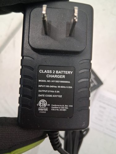 Battery Charger - for Black & Decker Battery - 20v - black (MODEL: hy13021000500ul) image 3