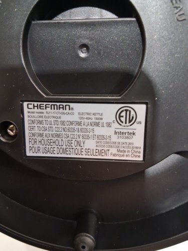 CHEFMAN DUAL-GLASS COOL TOUCH DIGITAL KETTLE WITH TEA INFUSER - 1500W - 1.7L - STAINLESS STEEL/BLACK (MODEL: RJ11-17-CTI-DG/1992747) image 4