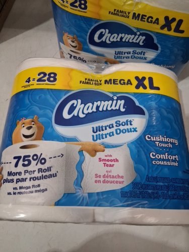 3 (4pk) Charmin Ultra soft mega XL toilet paper - 12 rolls total - WHITE (MODEL: 21068) image 4