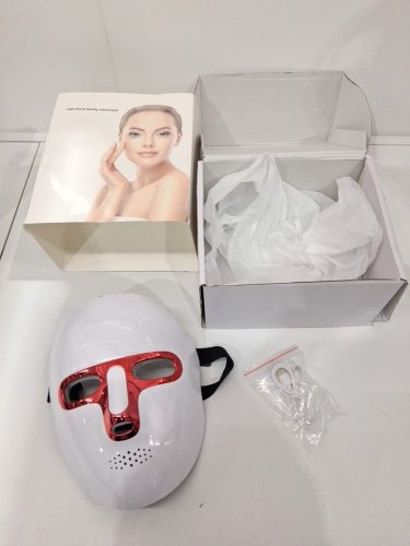 led light therapy facial beauty instrument mask with 3 colour modes - white image 2