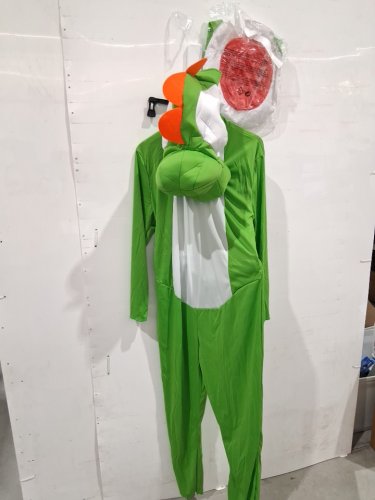 3PC MEN'S disguise SUPER MARIO YOSHI COSTUME - LARGE/extra LARGE - GREEN/white image 4