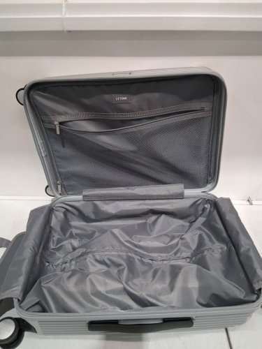 LETOME HARDSIDE SPINNER CARRY ON LUGGAGE SUITCASE WITH ALUMINUM HANDLE AND TSA LOCKS - 20" - GREY (MODEL: 1942341) image 5