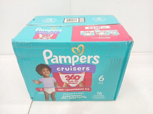 76PK PAMPERS CRUISERS 100% LEAKPROOF 360° GAP-FREE FIT DIAPERS - SIZE 6 image 2