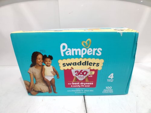 100PK PAMPERS SWADDLERS 100% LEAKPROOF DISPOSABLE BABY DIAPERS - SIZE 5 image 2