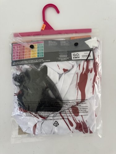 2PC GIRLS WAY TO CELEBRATE BLOODY BRIDE COSTUME DRESS AND VEIL - MEDIUM (8-10) - WHITE/BLACK/RED image 3
