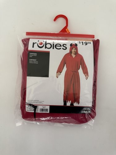 2PC MEN'S RUBIES DEVIL COSTUME - MEDIUM (32-34) - RED (STYLE: DEVIL / DIABLE) image 3